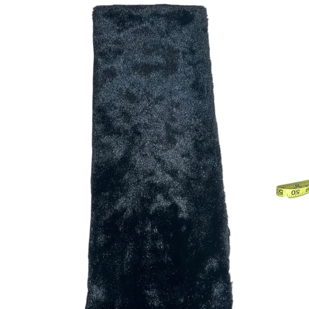 Olivia Fallen Black Faux Fur Infinity Scarf Winter Snow Bunny Cozy Old Money NWT